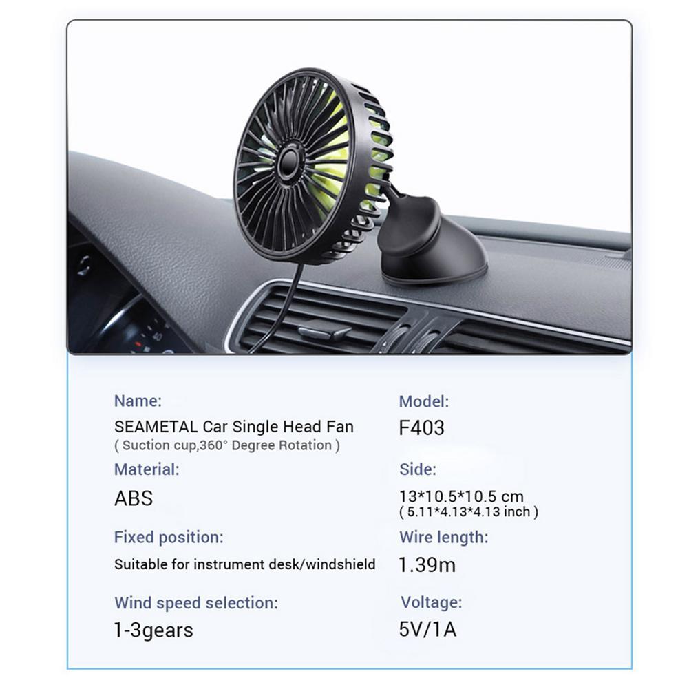 Mini Electric Car Fan – USB Dashboard Cooler for Vehicle Ventilation