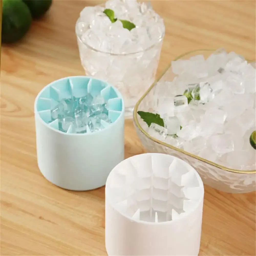 2-in-1 Silicone Ice Cube Mold & Bucket – Portable Ice Maker