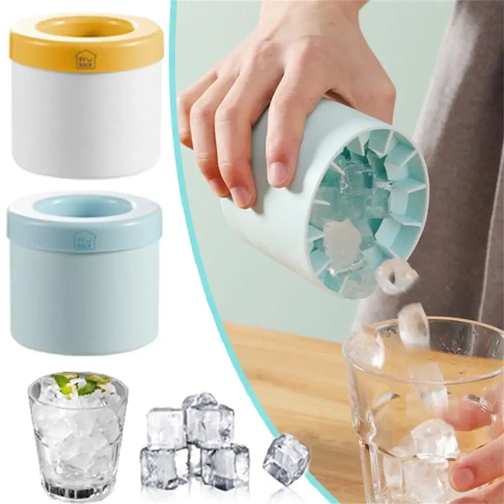 2-in-1 Silicone Ice Cube Mold & Bucket – Portable Ice Maker